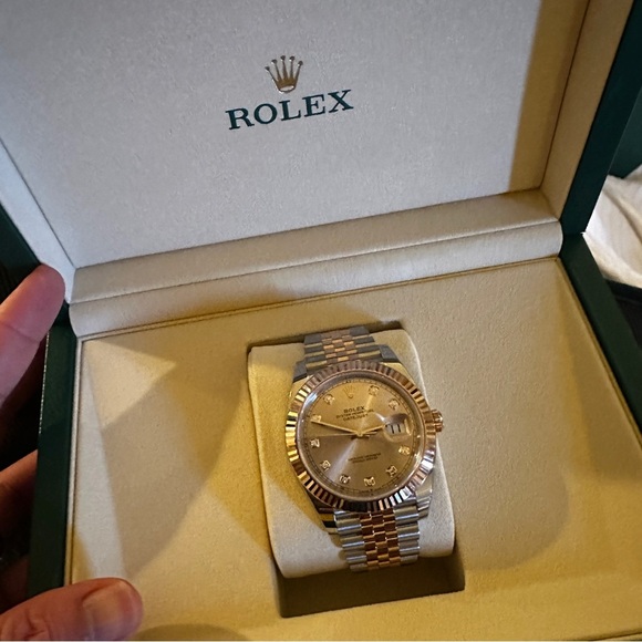 Rolex Datejust 41mm 126331 Jubilee 18K Rose Gold /SS Diamond Dial BNIB - Picture 6 of 12